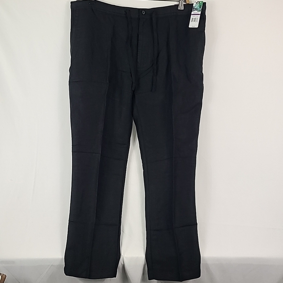 NWT Cubavera Men's Linen Blend Flat Front Pants Black Sz XXL MSRP $75 - Picture 1 of 10